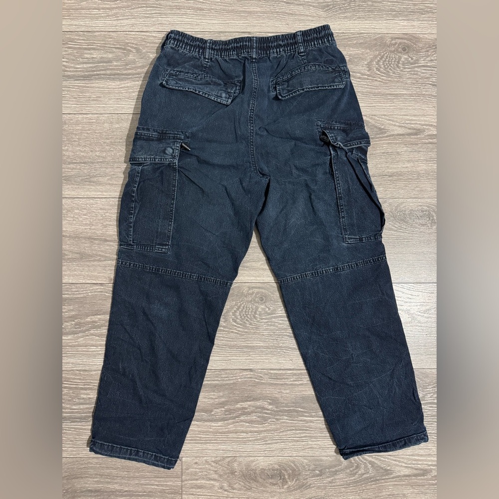 American Eagle Men's Navy Blue Cargo Relaxed Pants Cotton Blend Size Small - Picture 9 of 15